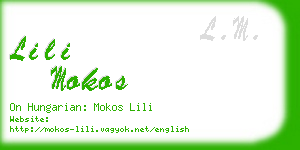 lili mokos business card